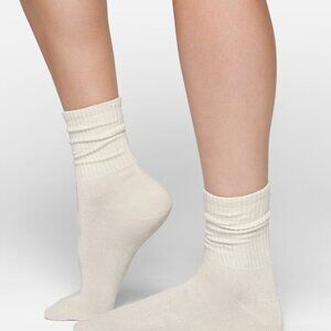Skims Ribbed Crew Sock, Size 6+, Color Bone